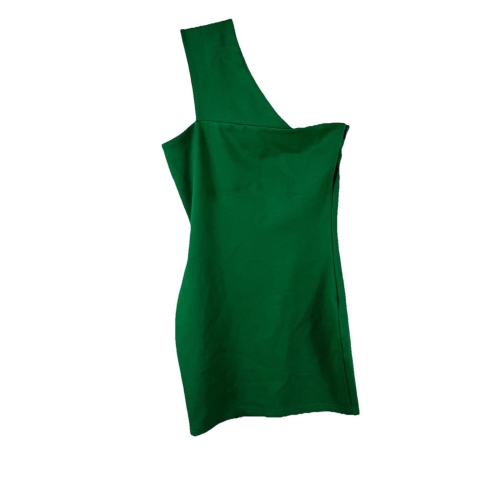 SUPERDOWN womens size S kelly green one shoulder bodycon mini dress